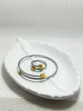 Twisted Stainless Steel Bangle + Ring